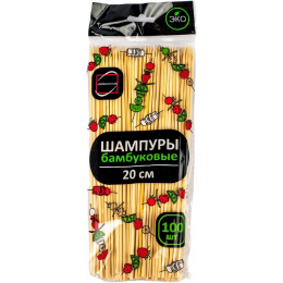 Палочки шампуры деревянные 20 см бамбук, 100 шт