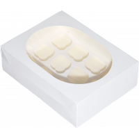 Коробка для 12 кексов MUF PRO, с окном, белая, ForGenika