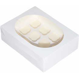 Коробка для 12 кексов MUF PRO, с окном, белая, ForGenika