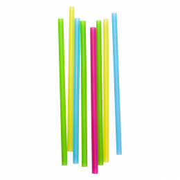 Пластиковые трубочки для напитков прямая для Bubble Tea 12 x 250 мм, цветные, 250 шт (1/12)