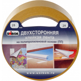 Клейкая лента двухсторонняя UNIBOB 25мм х 25 м