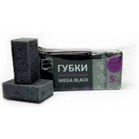 Губка для посуды 5 шт, мега BLACK 10 х 6,5 х 4,2 см