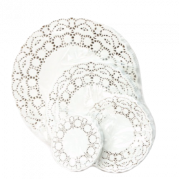Ажурная салфетка, круглая D=20 см, 250 шт (1/16)